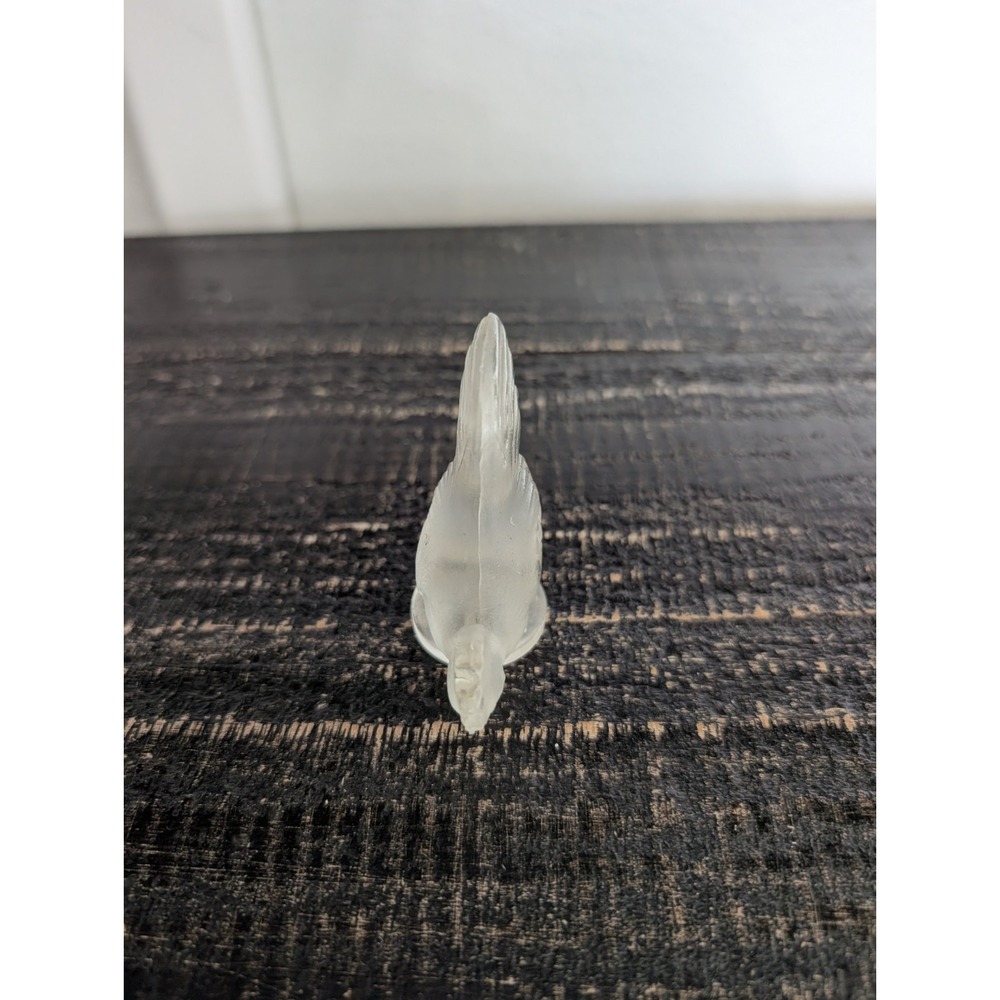 Lalique Rooster Stamp Signed Frosted Glass Statue France 2.5" RARE *READ* - Picture 2 of 11